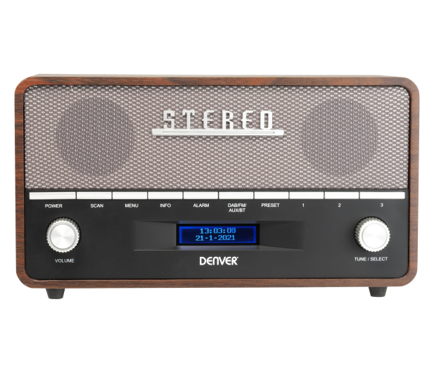 Denver Radio DAB+/FM Denver DAB-36 z drewnianą obudową brązowe - 1535066 - zdjęcie